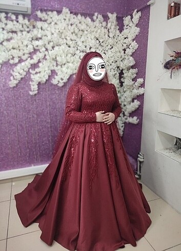 Tesettür kınalık nişan elbisesi 