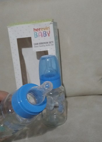 Beden Herevin Baby Mavi Cam Biberon Seti