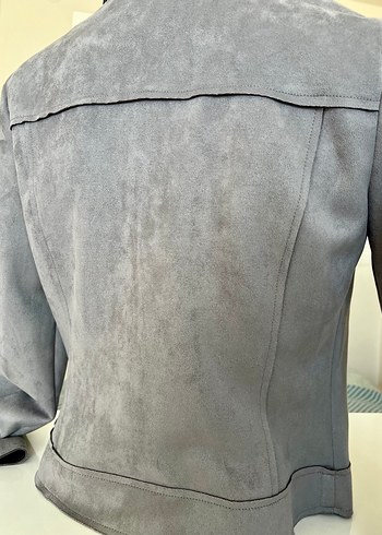 Gri Süet Fermuarlı Erkek Ceket - Görsel 4