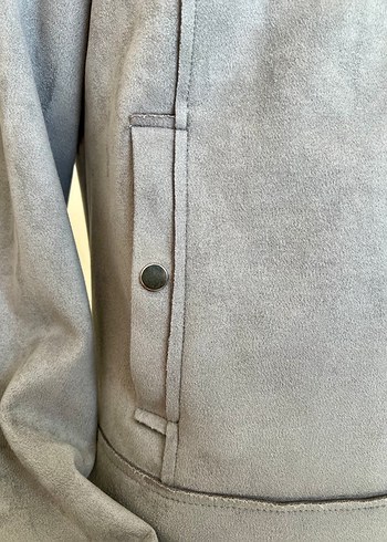 Gri Süet Fermuarlı Erkek Ceket - Görsel 2