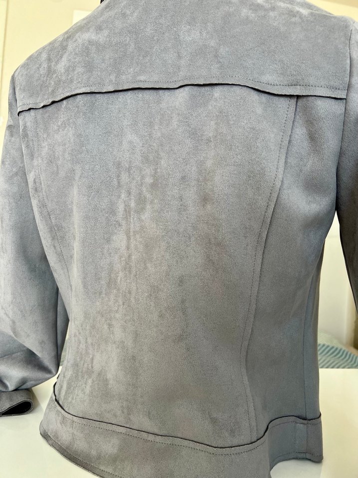 Gri Süet Fermuarlı Erkek Ceket - Görsel 4
