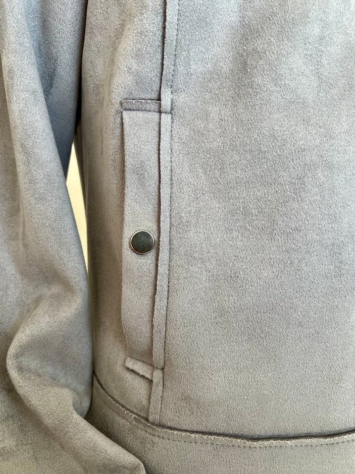 Gri Süet Fermuarlı Erkek Ceket - Görsel 2