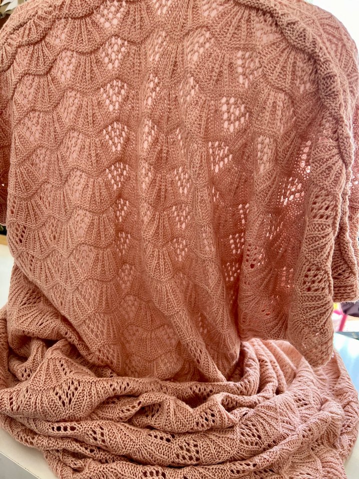 Bohem Tarzda Pastel bej renkli Örgü Kadın Şal - Görsel 3