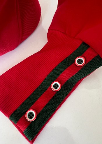 Kapüşonlu Kırmızı Fermuarlı Kadın Ceket - Görsel 6