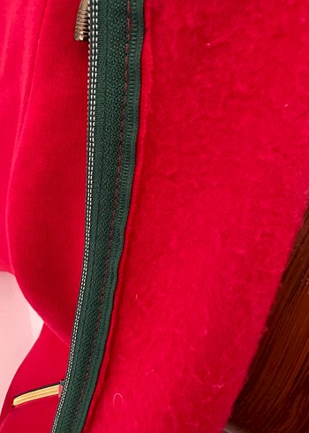 Kapüşonlu Kırmızı Fermuarlı Kadın Ceket - Görsel 4