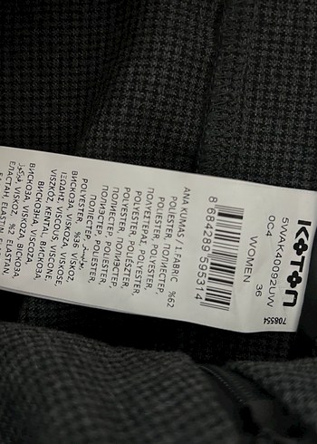 KOTON Düğmeli Gri Kadın Takım Elbise - Görsel 9