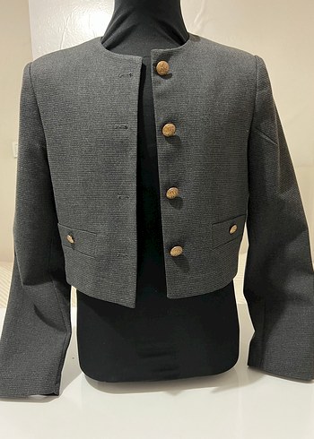 KOTON Düğmeli Gri Kadın Takım Elbise - Görsel 2