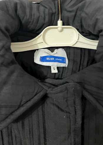 Kadın Siyah Uzun Keten Ceket mont - Görsel 2