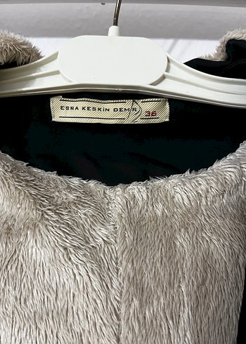 Uzun siyah yünlü kadın mont Trençkot - Görsel 2