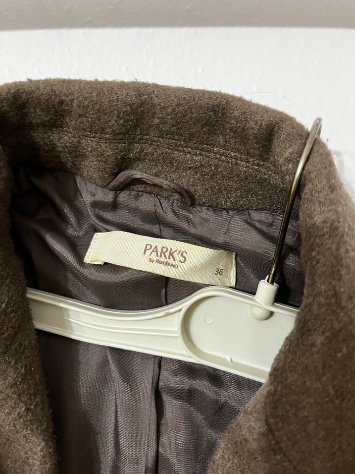 Düğmeli Kahverengi Kadın Uzun Palto - Görsel 2