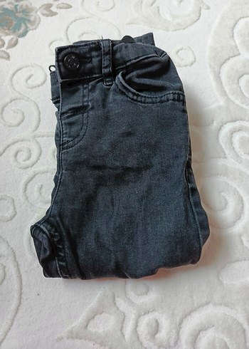 Erkek Çocuk Gri Düğmeli Kot Pantolon