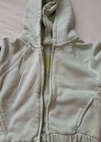 Zara Kapüşonlu Fermuarlı yeşil Bebek Takımı