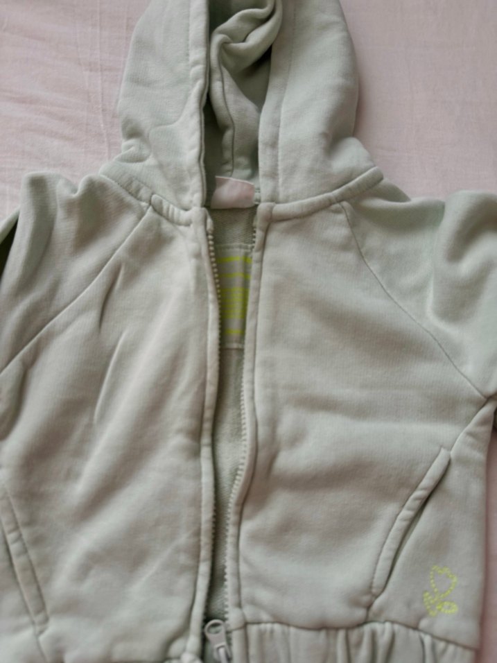 Kapüşonlu Fermuarlı yeşil Bebek Takımı - Görsel 2
