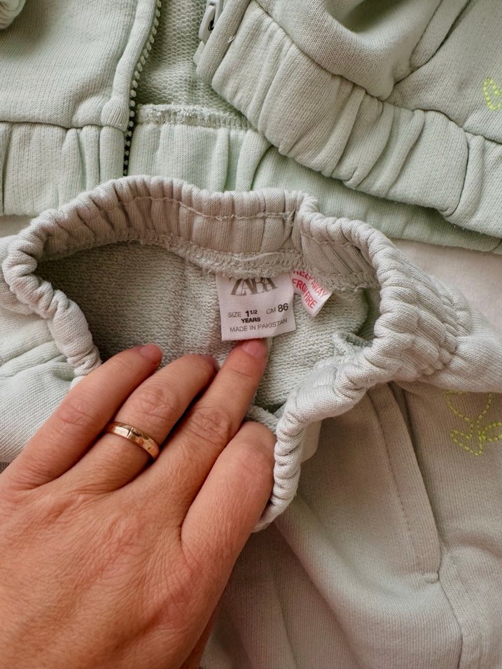 Kapüşonlu Fermuarlı yeşil Bebek Takımı - Görsel 5