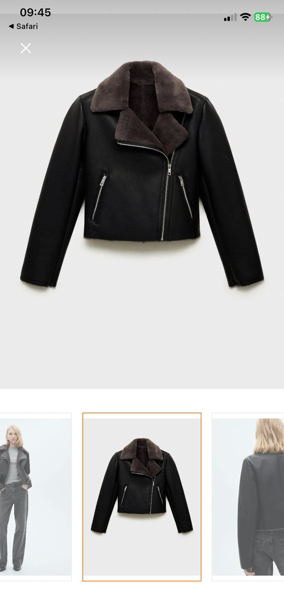 Gri Kadın Biker Denim Ceket Kürk Detaylı - Görsel 3