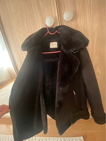 Stradivarius Siyah Biker Mont - Görsel 3