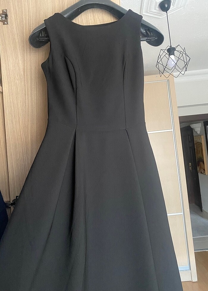 Kadın Siyah Kalın Askılı Elbise - Görsel 3