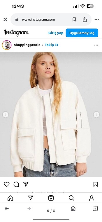 s Beden beyaz Renk bershka bomber mont krem