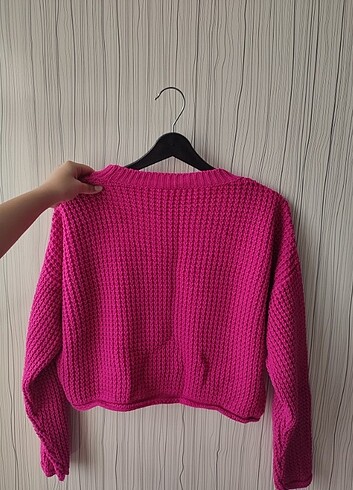 Diğer Pembe Crop Kazak
