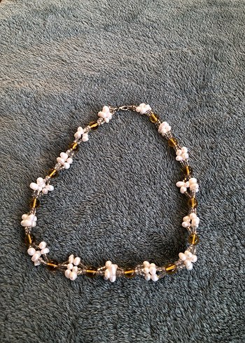 Gerçek incili,taşlı kolye - Görsel 3