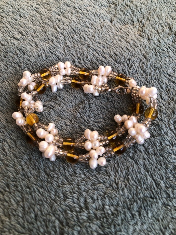 Gerçek incili,taşlı kolye - Görsel 4