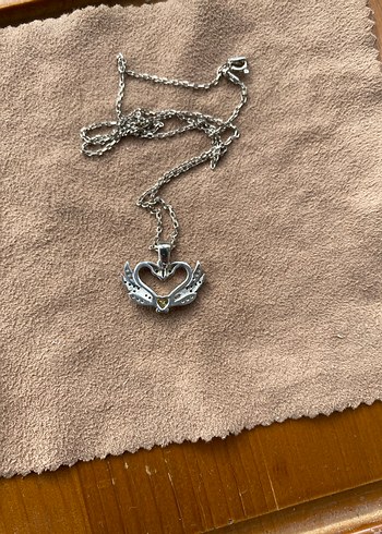 Gümüş,Çift KUĞU model Kolye - Görsel 5