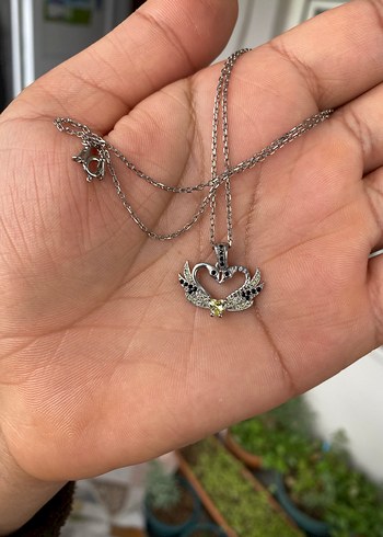 Gümüş,Çift KUĞU model Kolye - Görsel 3