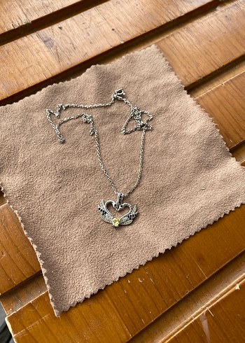 Gümüş,Çift KUĞU model Kolye - Görsel 2