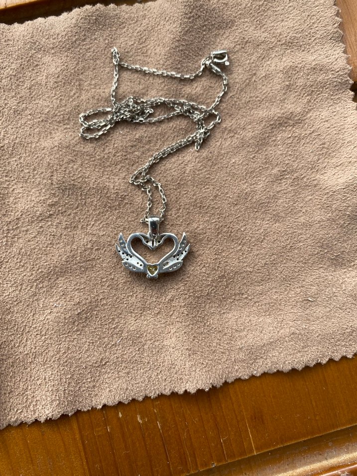 Gümüş,Çift KUĞU model Kolye - Görsel 5