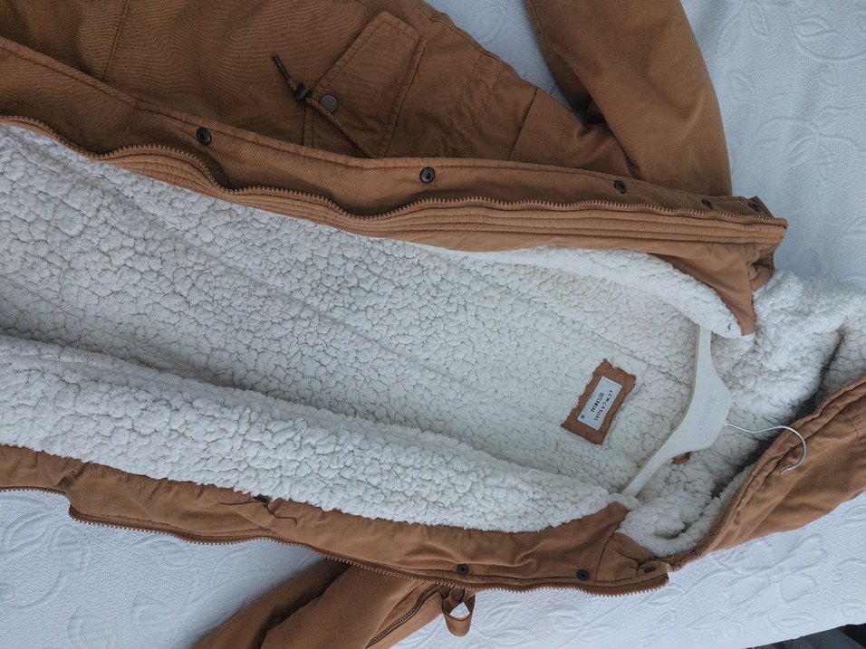 Bej Kadın Midi Boy Sıcak Mont - Görsel 2