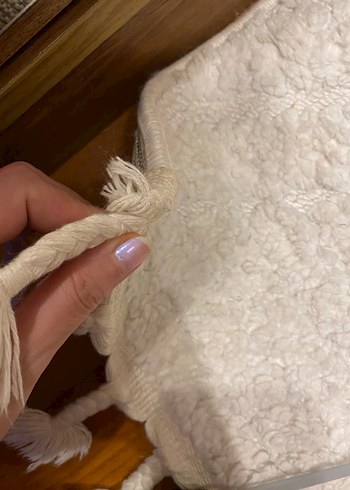 Bohem Tarzı Bej Gri Saçaklı Halı - Görsel 4