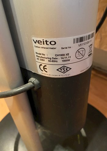 Veito Siyah Gri Ayaklı Isıtıcı - Görsel 3