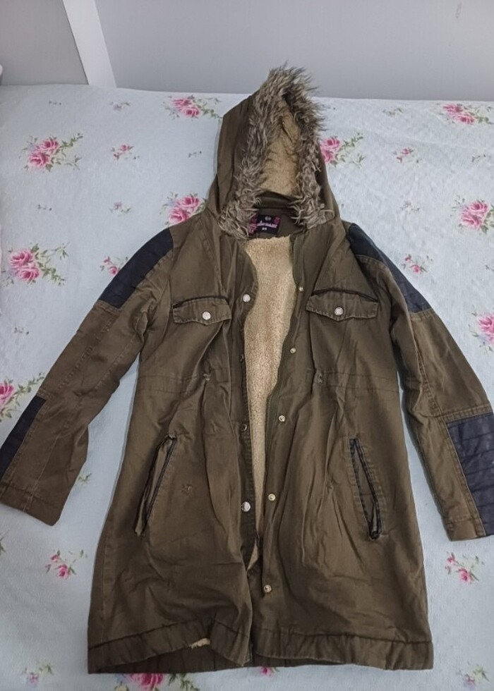 Yeşil Uzun Mont - Görsel 4