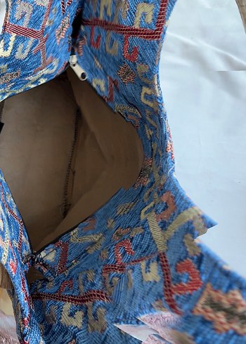 Beden mavi Renk Etnik desenli kullanışlı çanta
