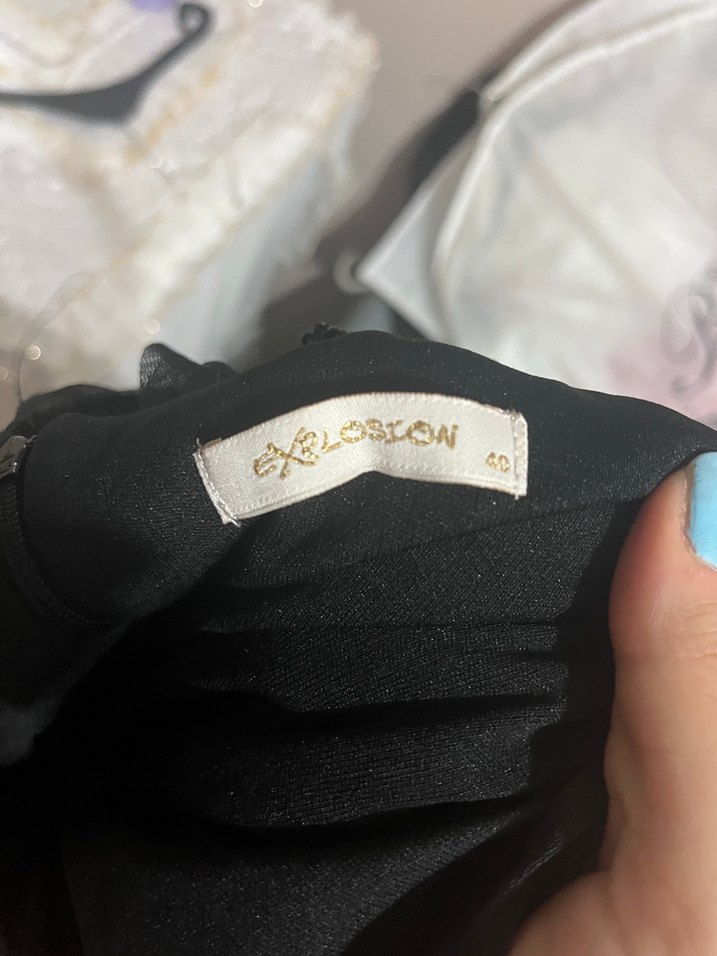 Siyah Uzun çapraz askılı abiye - Görsel 4