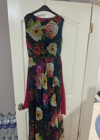 Çiçek Desenli Uzun abiye - Görsel 2