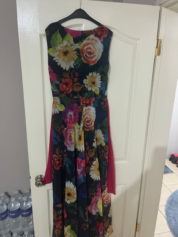 Çiçek Desenli Uzun abiye - Görsel 2