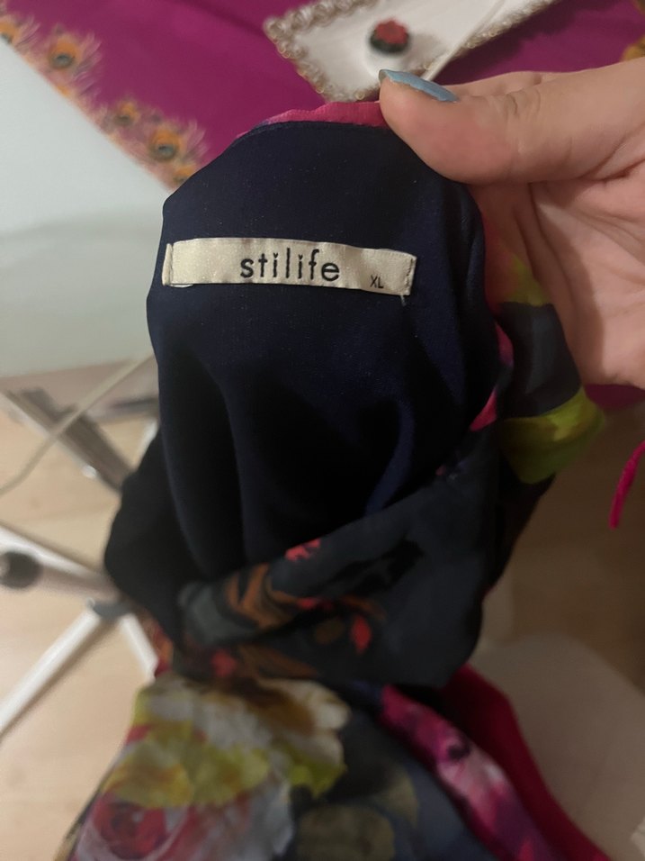 Çiçek Desenli Uzun abiye - Görsel 3