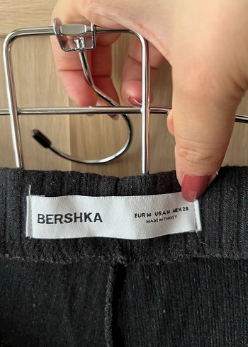 Bershka Bershka Gri Pilili Rahat Kesim Kadın Pantolon