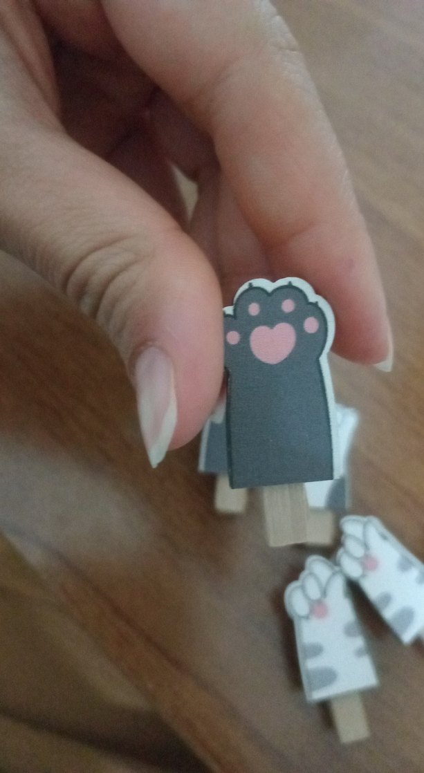 Gri Kedi Pençe Tasarımlı Mandallar - Görsel 3