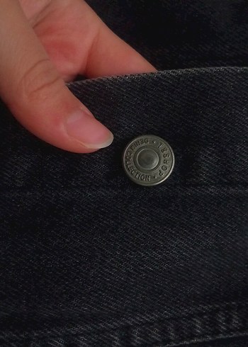 Siyah Düğmeli Kadın Uzun Kot Ceket - Görsel 2