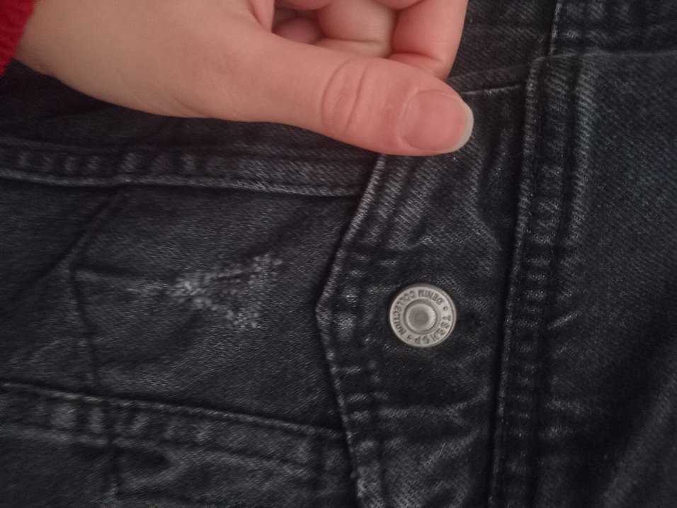 Siyah Düğmeli Kadın Uzun Kot Ceket - Görsel 3