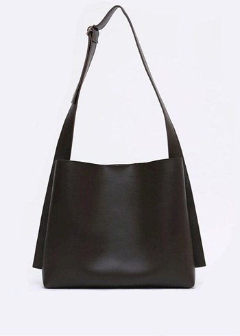 Siyah Deri Kadın Omuz Çantası - Görsel 2