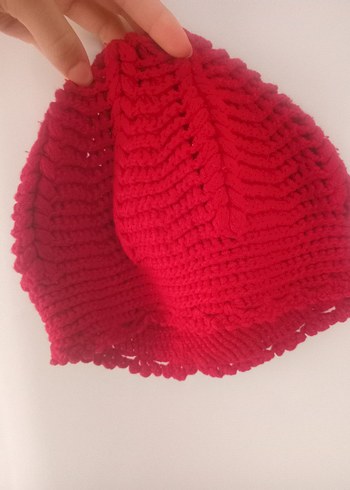 Kırmızı Örgü Bere - Görsel 2