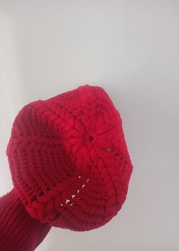 Kırmızı Örgü Bere - Görsel 4