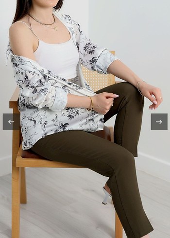 Desenli Saten Gömlek - Görsel 7