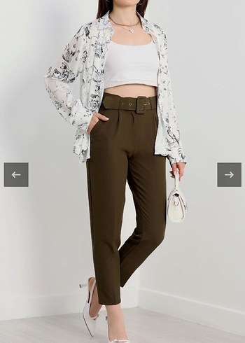 Desenli Saten Gömlek - Görsel 4