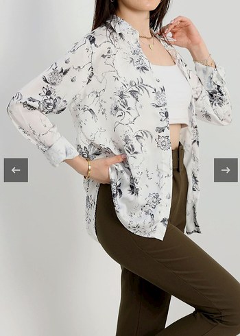 Desenli Saten Gömlek - Görsel 3