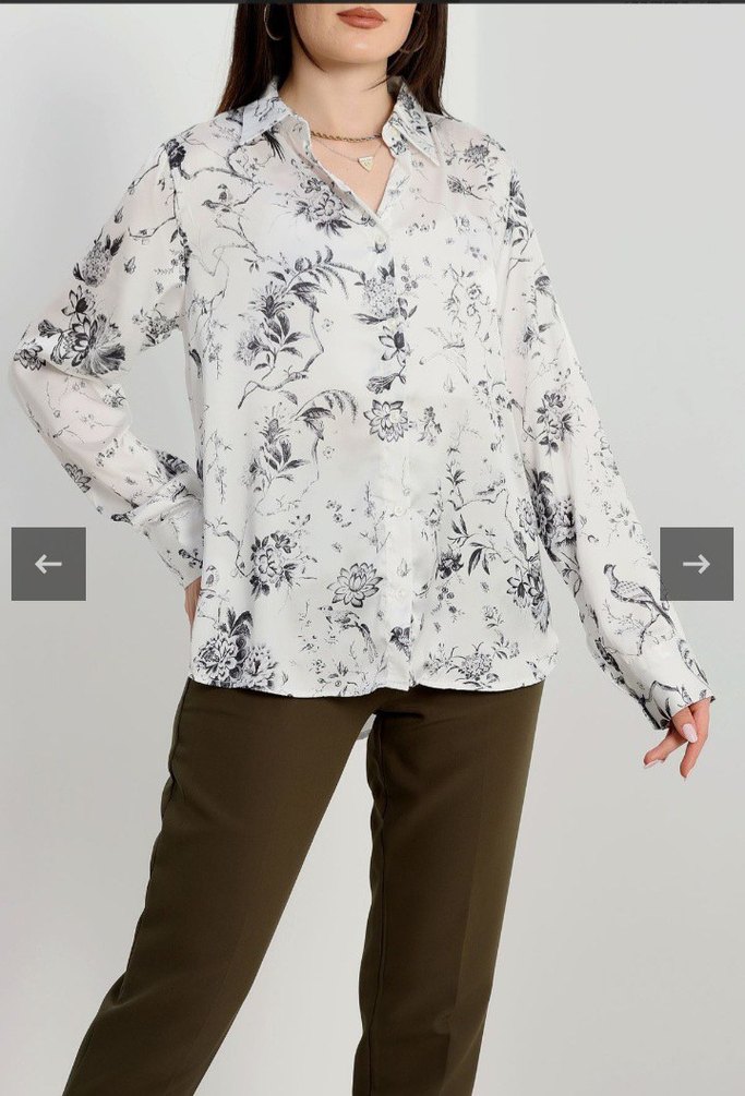 Desenli Saten Gömlek - Görsel 5