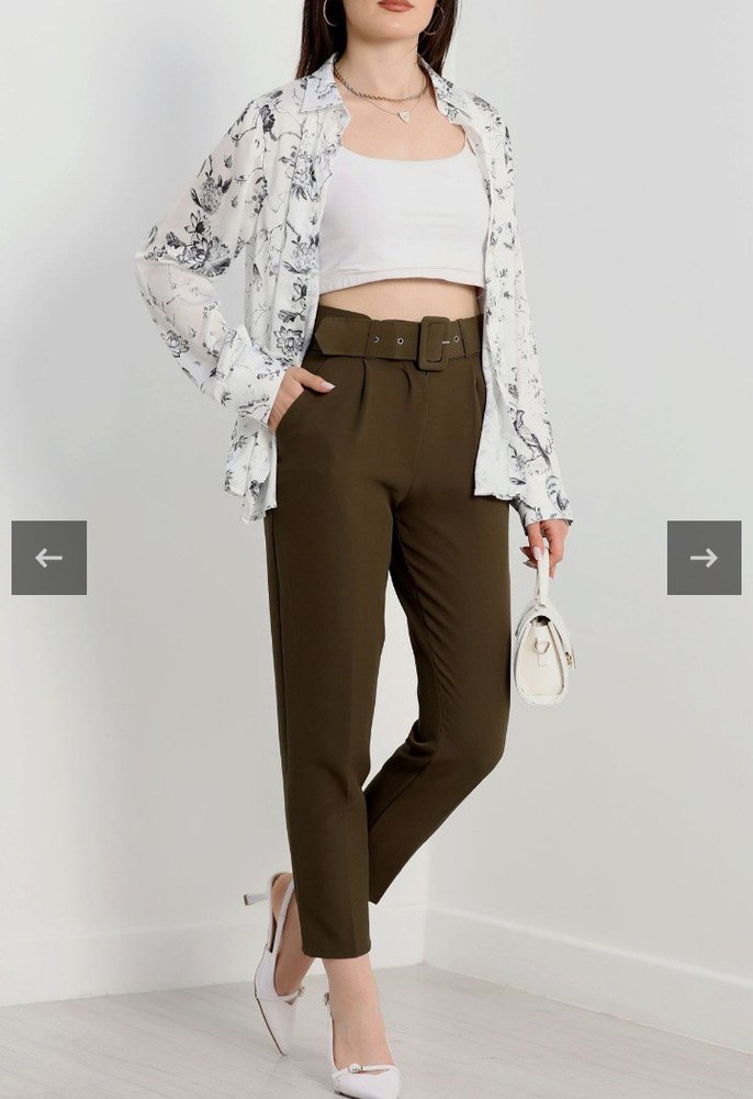 Desenli Saten Gömlek - Görsel 4